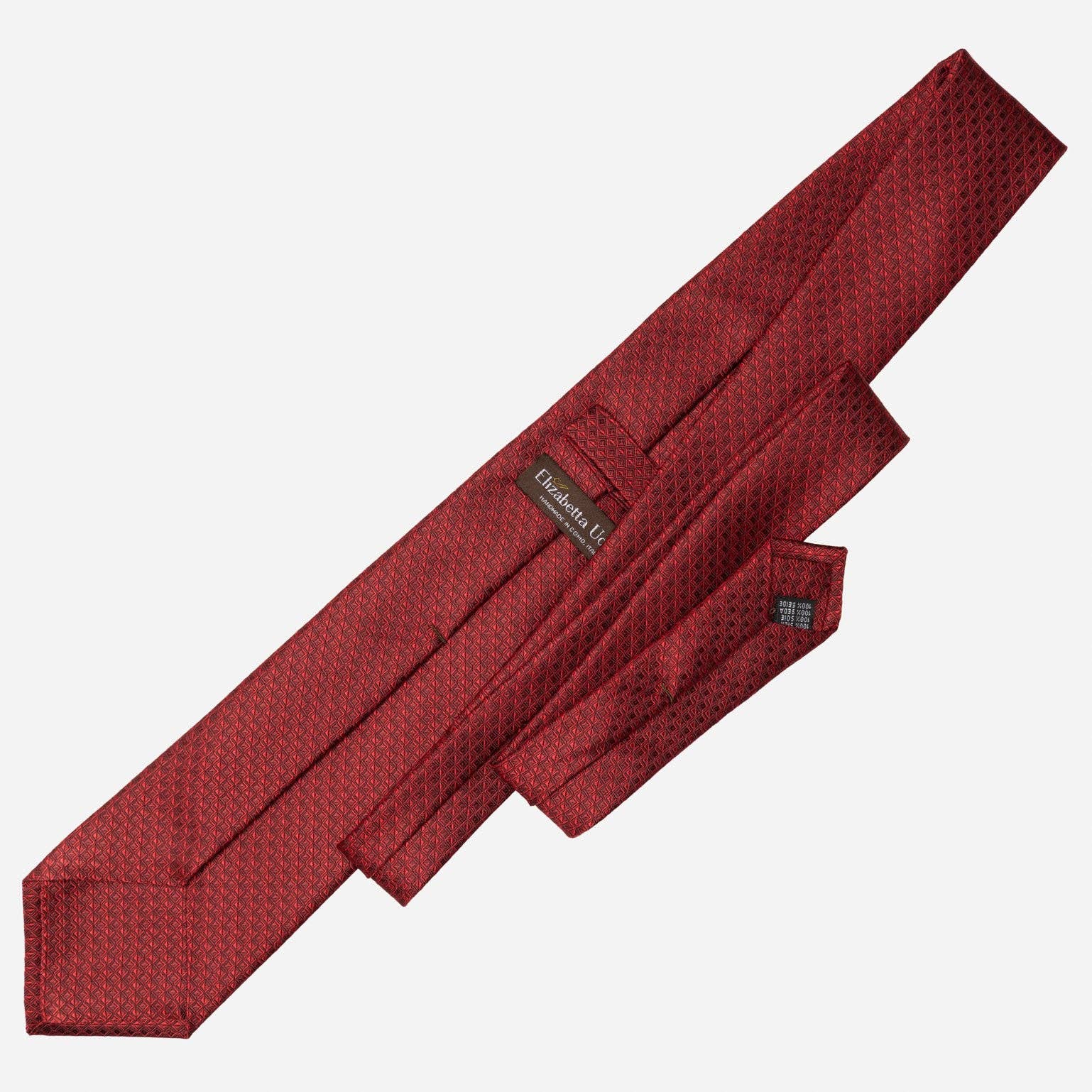 Elizabetta Made in Italy USA – wholesale Necktie – Men’s – Brunelli - Silk Jacquard Tie - Ruby Red7