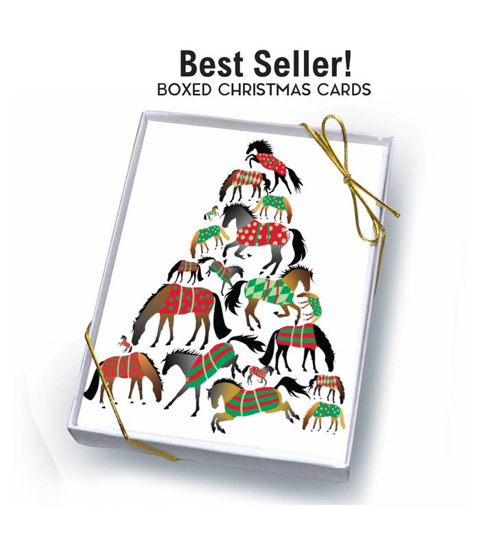 Horse Boxed Christmas Cards / Tree of Blankets / 8 Holiday
for wholesale by Horse Hollow Press | Pretty Snarky Equestrian Cards|Stickers