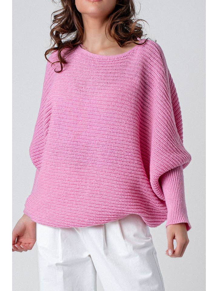 Urban Daizy - Wholesale Knit Sweater - Women's - Drop Sleeve Ribbed Crochet Knit Sweater