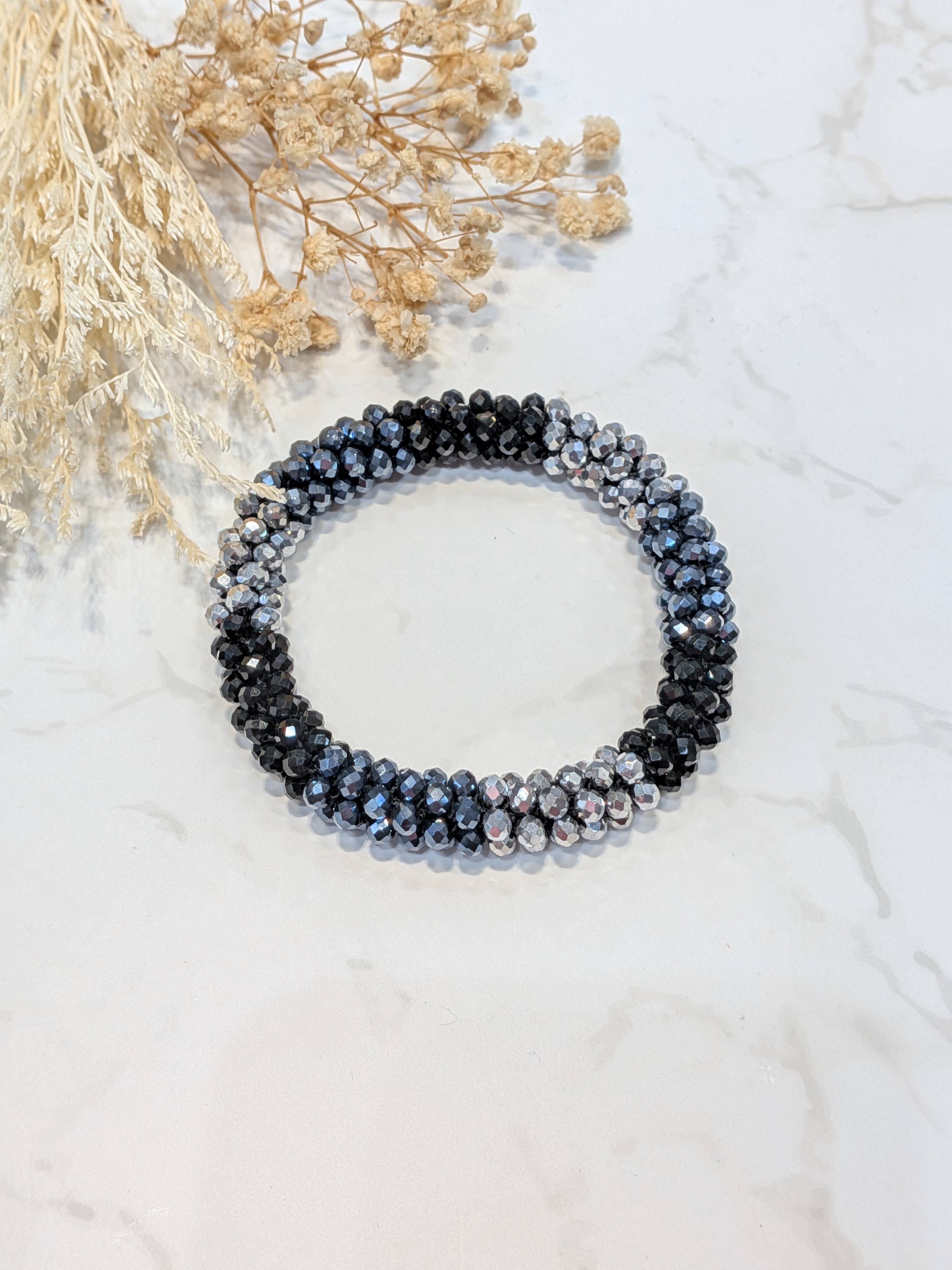LOLO & YAYA - Wholesale Link & Chain Bracelet - Black-tone crystal effect bracelet9