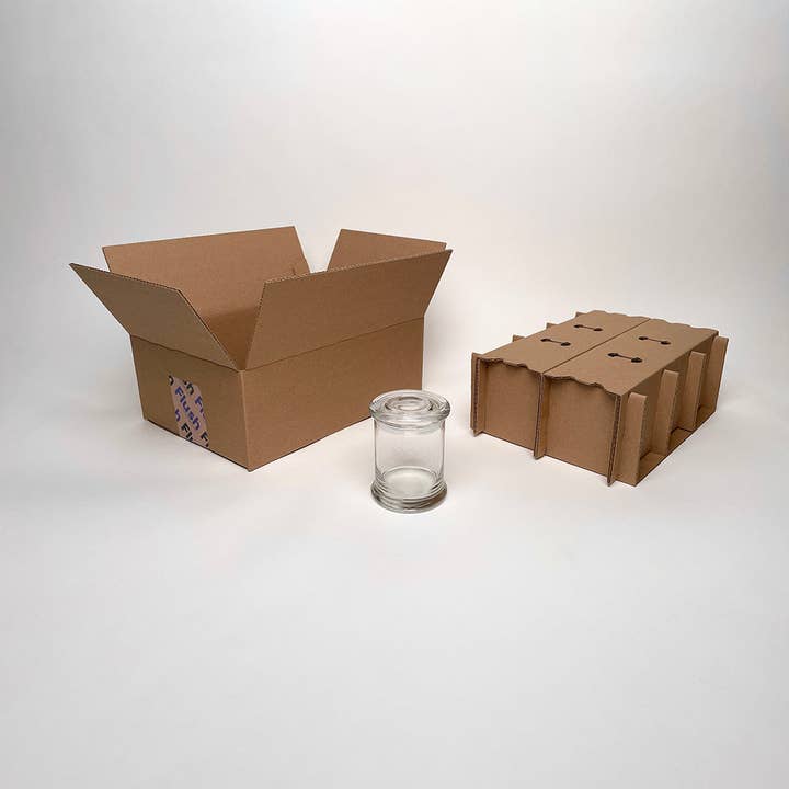 12 oz Status Jar 6-Pack Shipping Box™ for wholesale by Flush Packaging