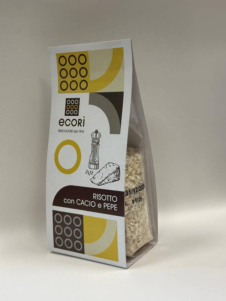 Risottino 250 g cacio e pepe with Carnaroli rice for wholesale by ECORI' AGRICOLA SRL