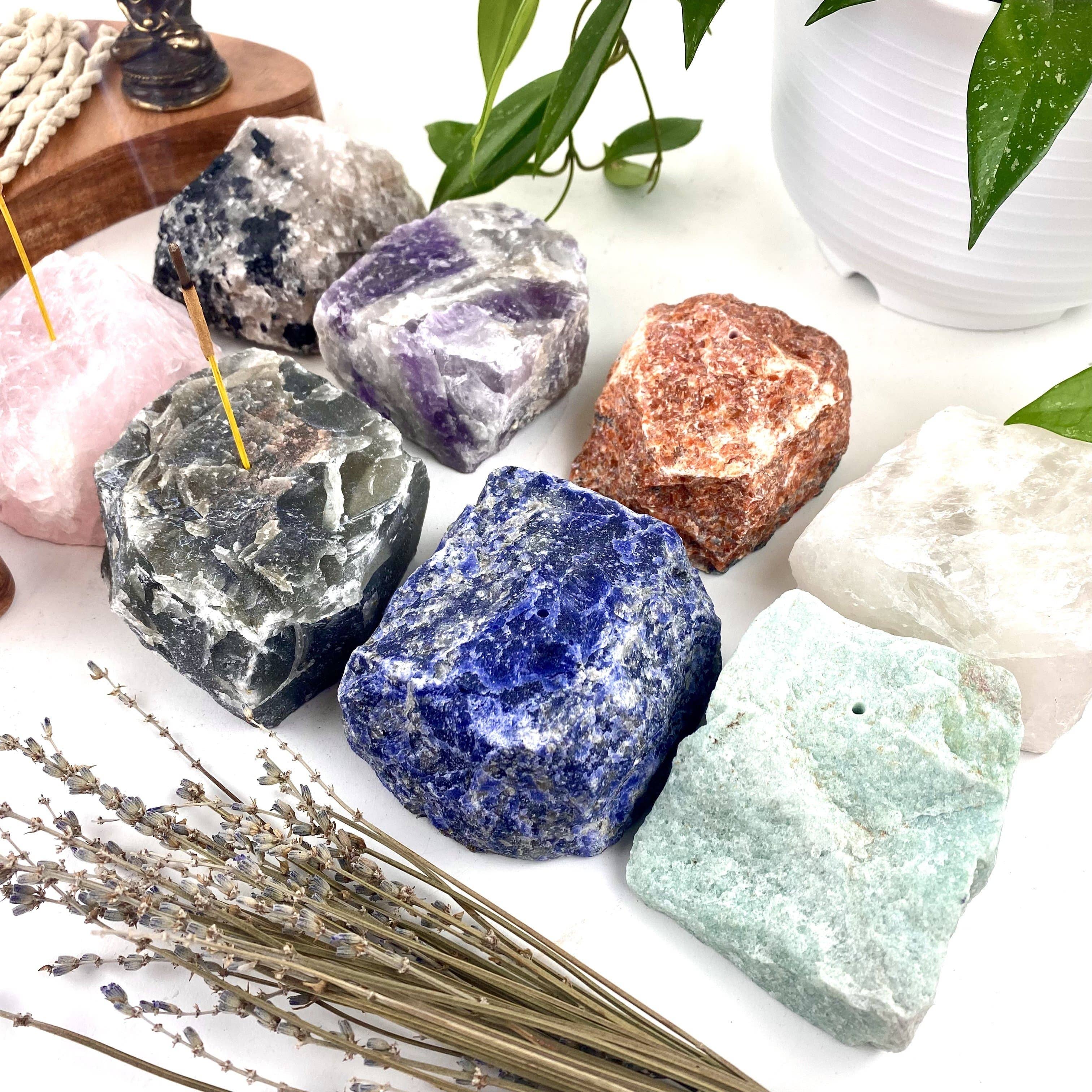 Rock Paradise - Venta al por mayor Portainciensos - Quemador de Incienso de Cristal en Piedra Bruta - Soporte para Incienso7