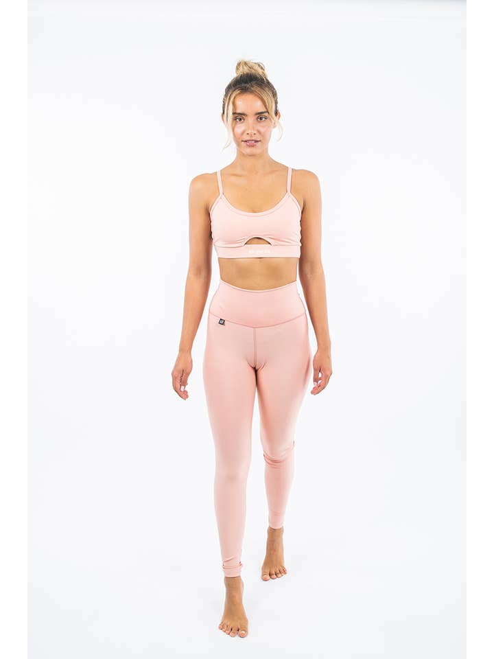 ROSE Legging rose clair en lycra avec contrôle abdominal en vente sur Faire