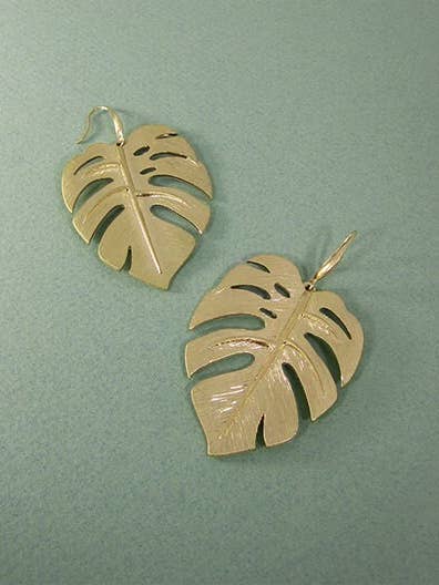 Boucles d'oreilles Monstera Boucle d'oreille en forme de feuille de plante tropicale Nature Inspire pour la vente par TheTizana