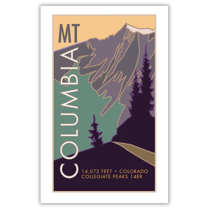 Mt. Columbia, Colorado - Colorado 14er - Posters for wholesale by Travel Posters by M&W Design Co.