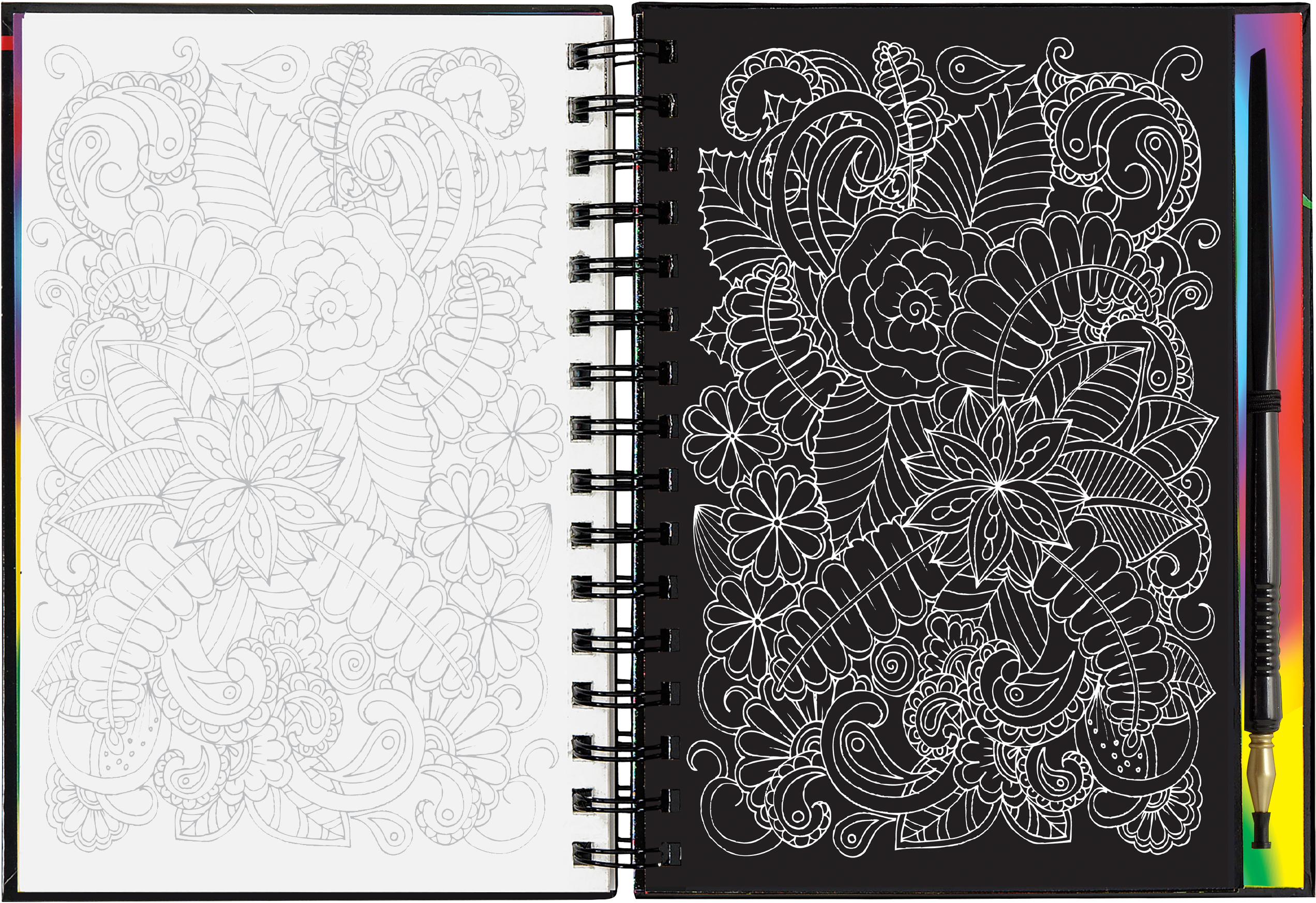 Peter Pauper Press - Vente Carnets de croquis - Extrême ! Fleurs à gratter et à dessiner4