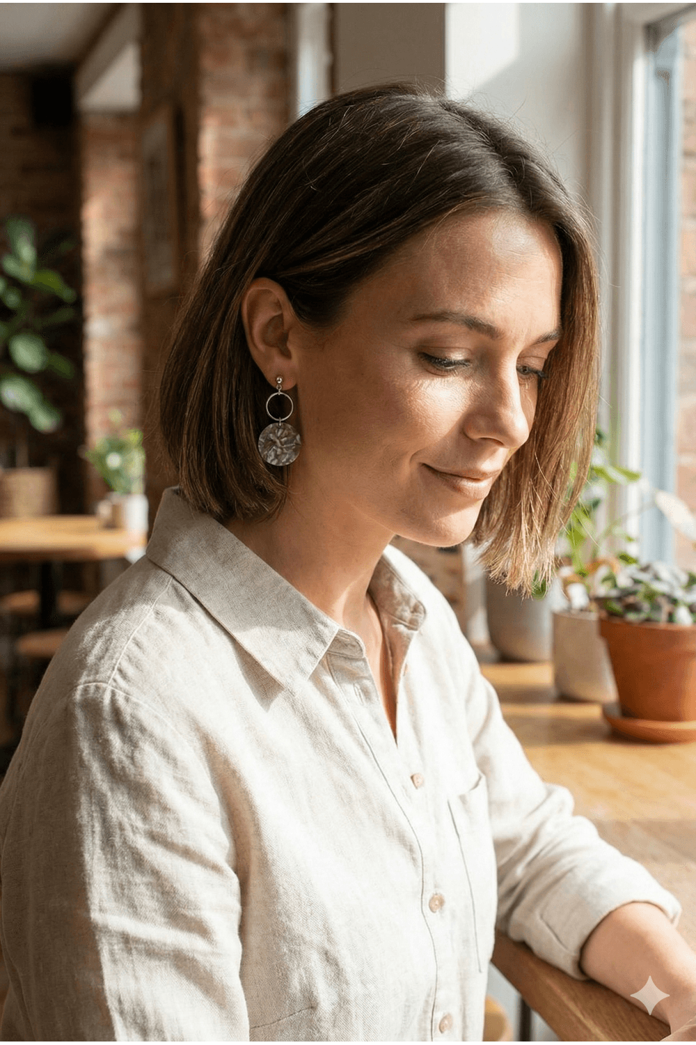 Oceanic Jewellers - Majique London – wholesale Dangle earrings – Acrylic Disc Silver Loop Earrings5