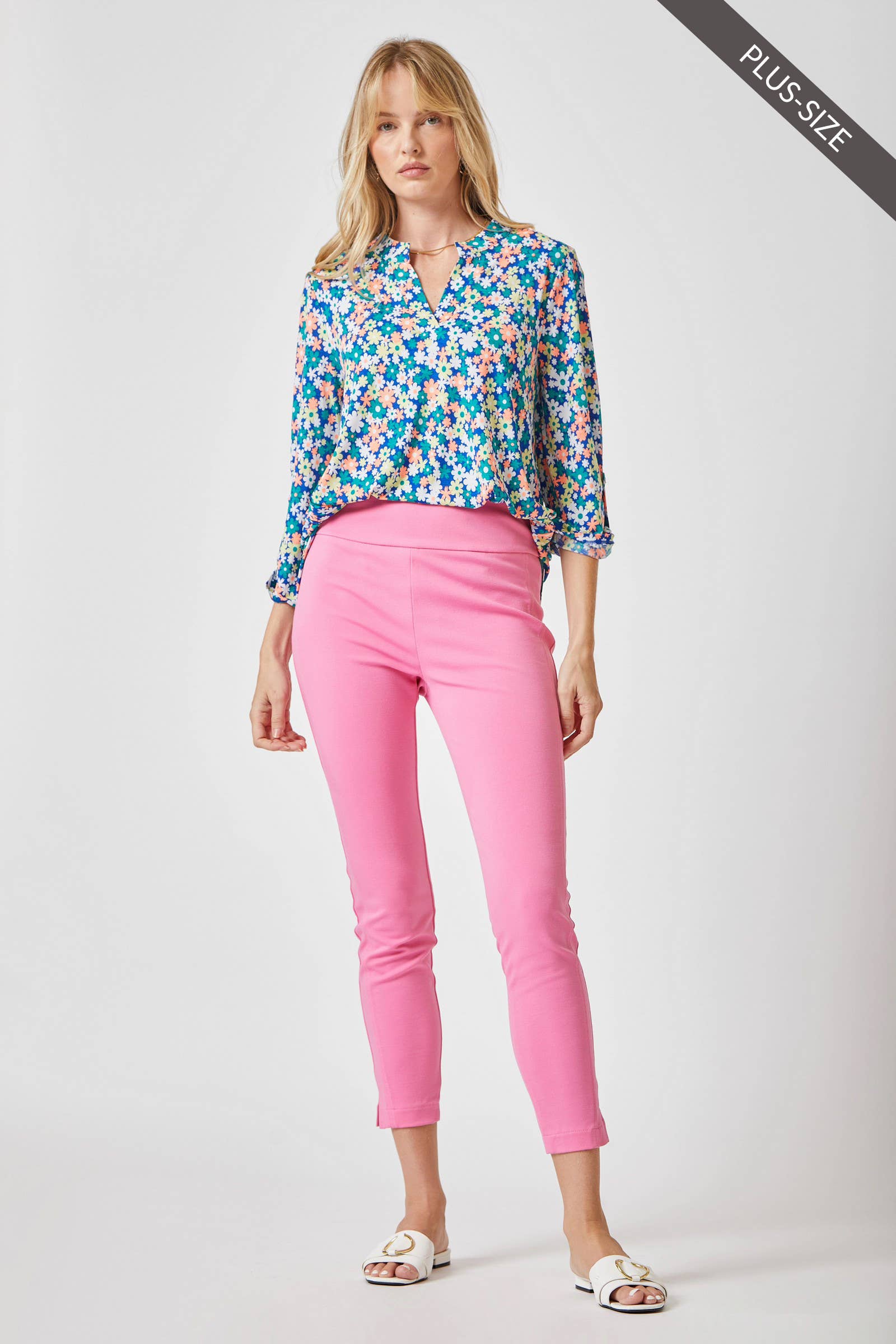 Royal PLUS SIZE 3/4 Sleeve Printed LIZZY Top for wholesale on Faire1