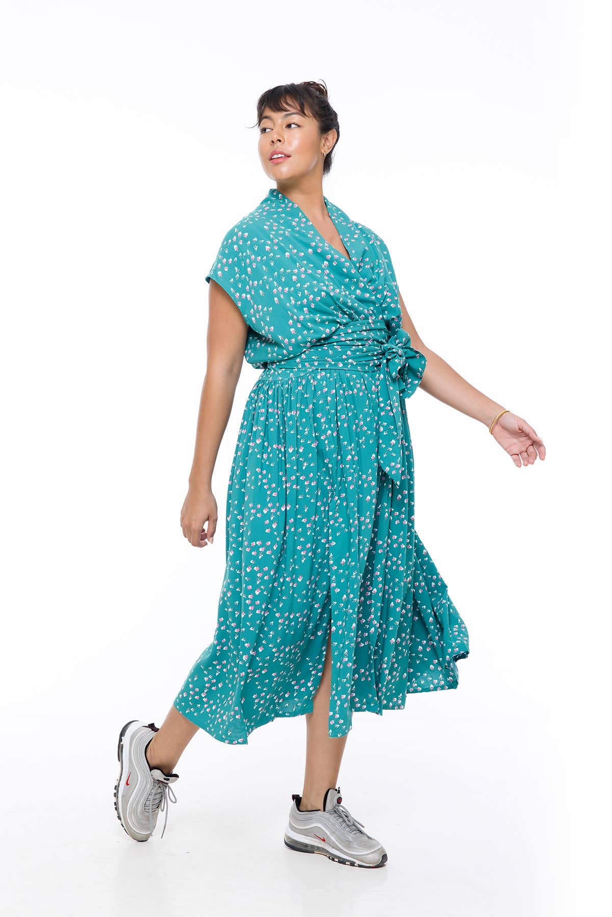 THE POINT DRESS - SPECKLED GREEN for wholesale on Faire2