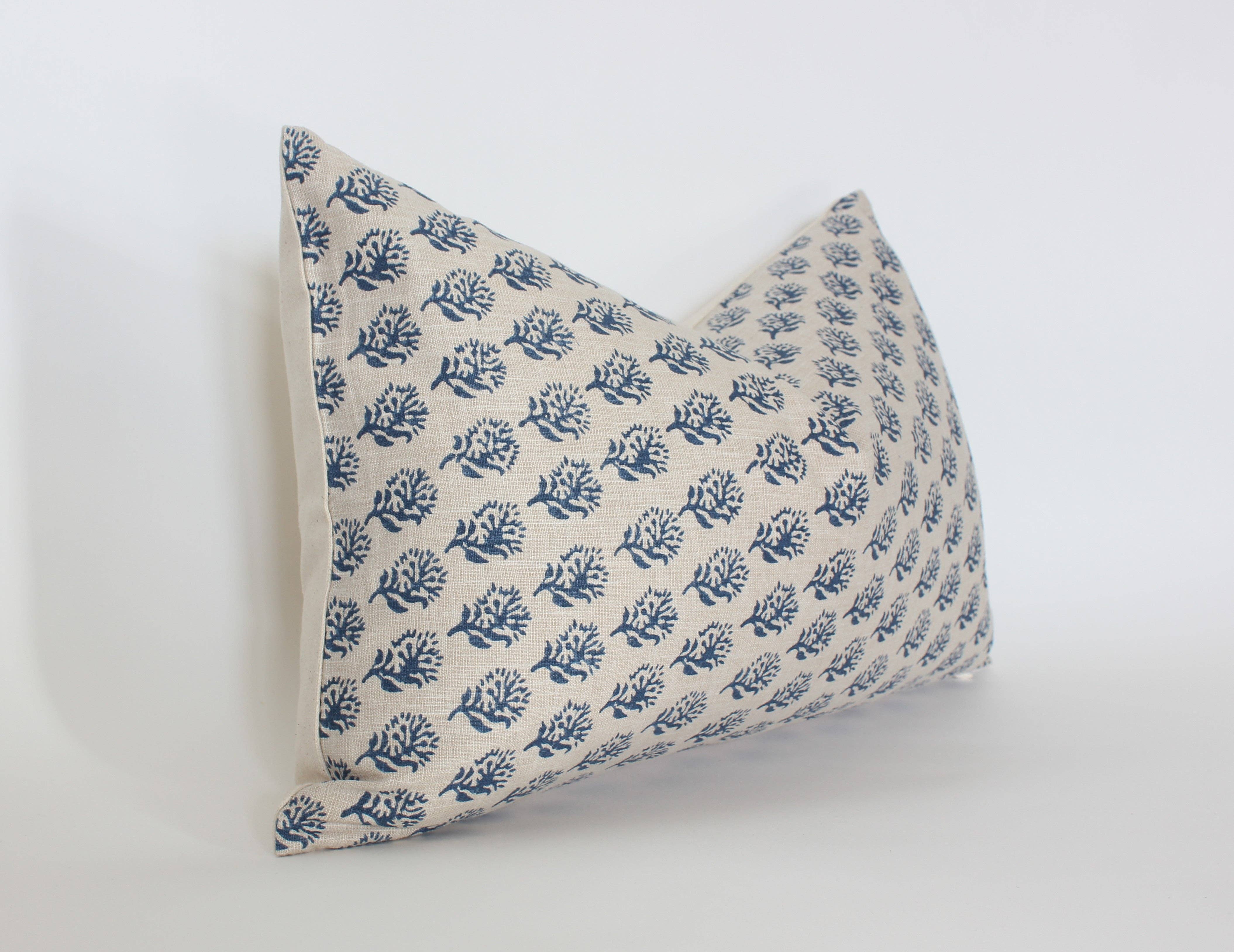 Textileish - Wholesale Throw Pillow Cover - Blue Floral Pillow Cover, Indigo Floral Throw Pillow | Aster5