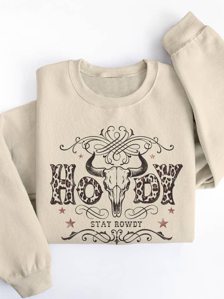 BT8480-SC Pull-over Femme à Imprimé Graphique Western pour la vente par BouTeeQue Closet