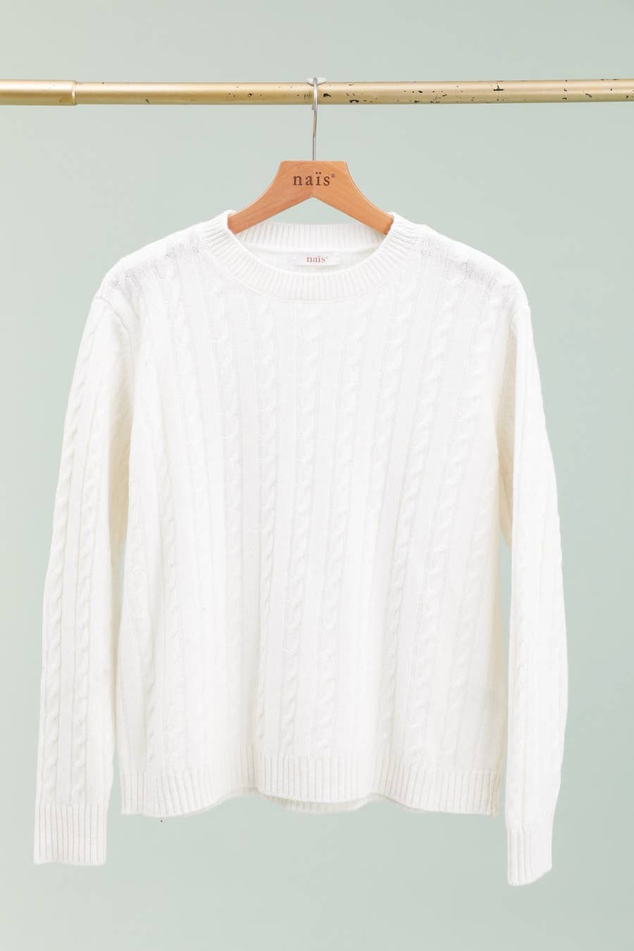 NAÏS PARIS - Wholesale Knit Sweater - Women's - Crew neck cable knit sweater in 100% extra fine merino wool7