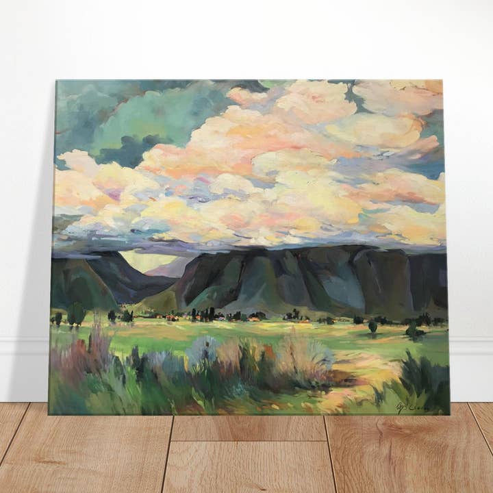 Paysage 'Sky Valley Road' I Impression d'art 20x24 pouces sur toile I Œuvre originale de l'artiste américaine Barbara Cleary pour la vente par Barbara Cleary Designs