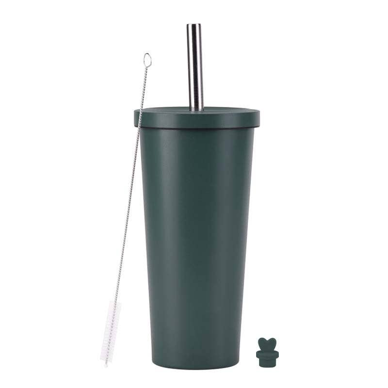 Candles Meta - Wholesale Insulated Mug/Tumbler - 710ml Silid Color Milk Tea Stainless Steel Cup with Straw2