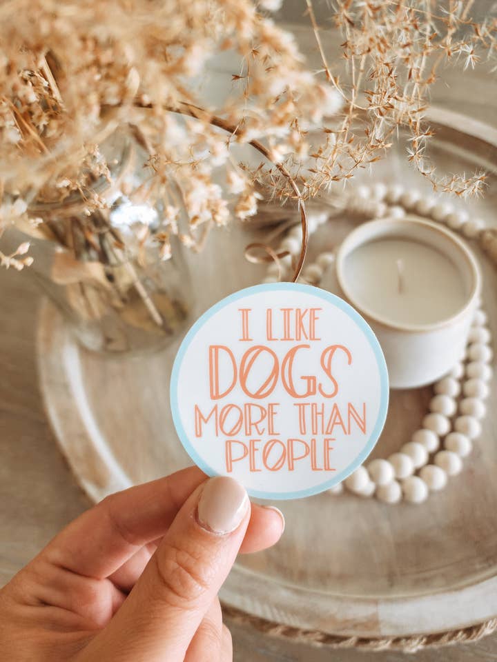 Pegatina «Me gustan más los perros que las personas» para venta al por mayor de Vienna Design LLC