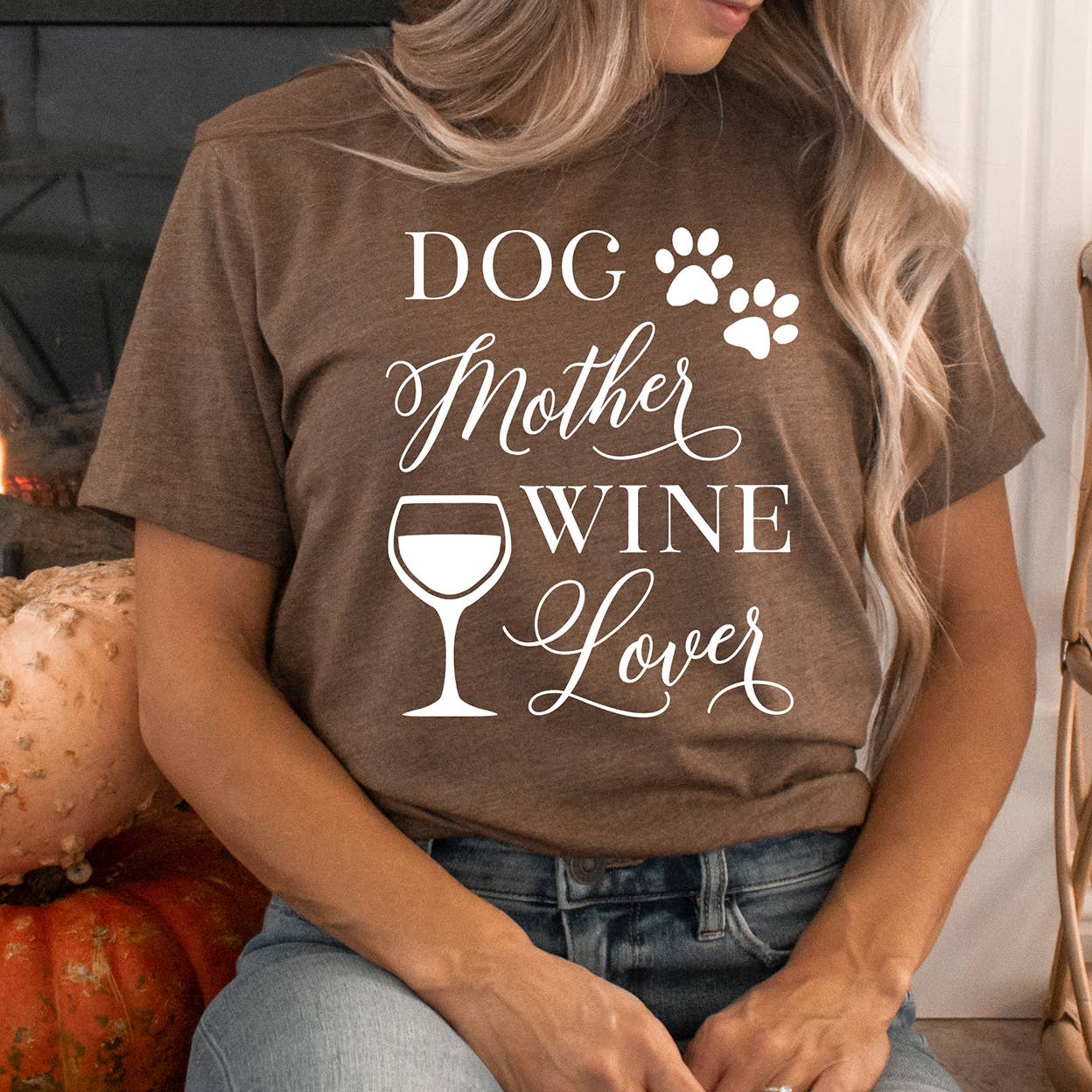 Zoe Creative Co - Wholesale Screen Printed T-Shirt - Women's - Dog Mother Wine Lover T-Shirt Pet Lover Dog Mom Tee Shirt4