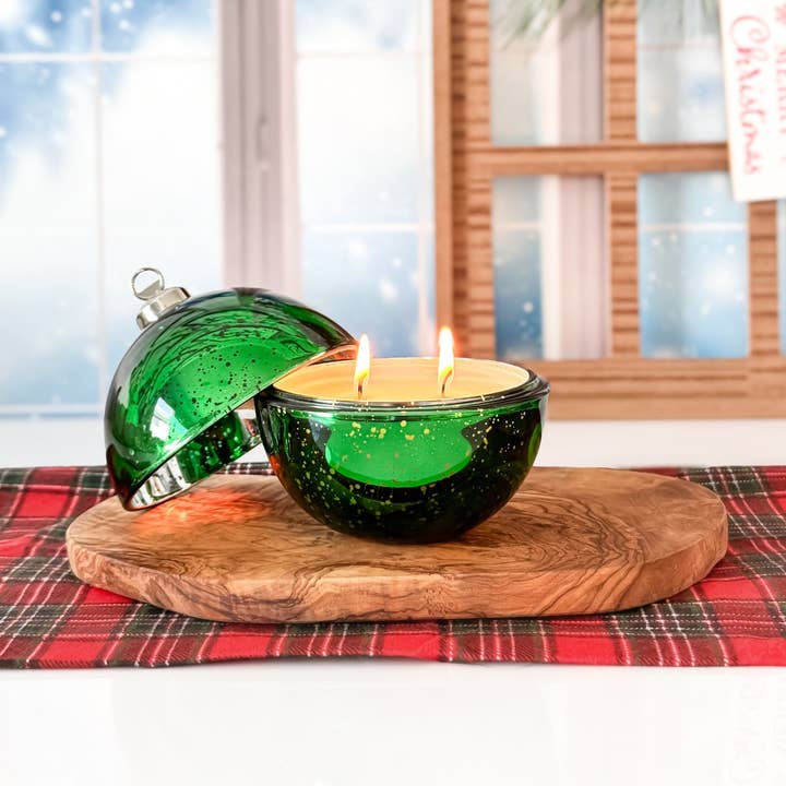 Spirit Glow Home & Body Essentials - Wholesale Candle Holder - *New* Speckled Glass Christmas Ornament Jar Candle 4