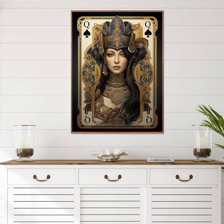 Arttique - Artistry Canvas Prints - Wholesale Art print - Elegant Queen of Spades Canvas Wall Art Print3