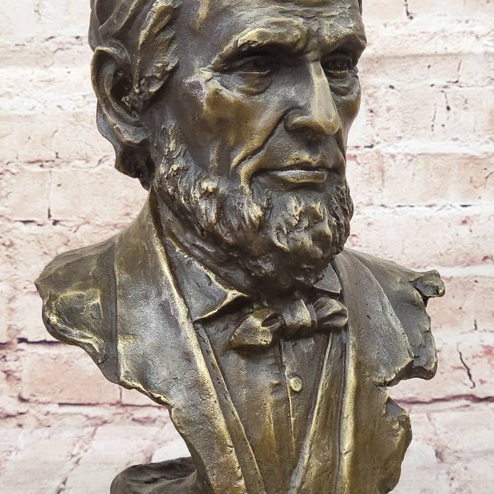 Bronzhaus - Wholesale Sculpture - Abraham Lincoln Bronze Metal Presidential Bust Sculpture Statue on Marble Base