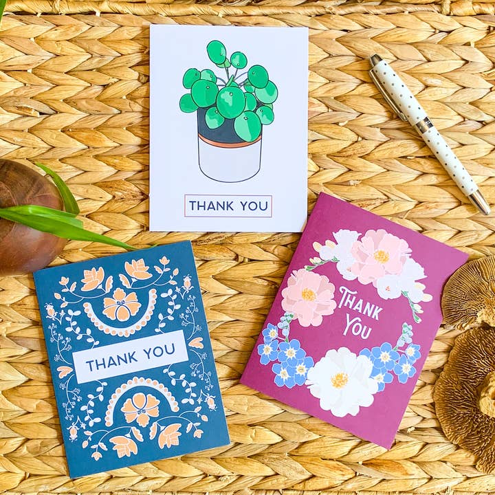 Bean Horse Car Designs - Wholesale Thank You Card - Thank You - VWMT Floral Greeting Card3