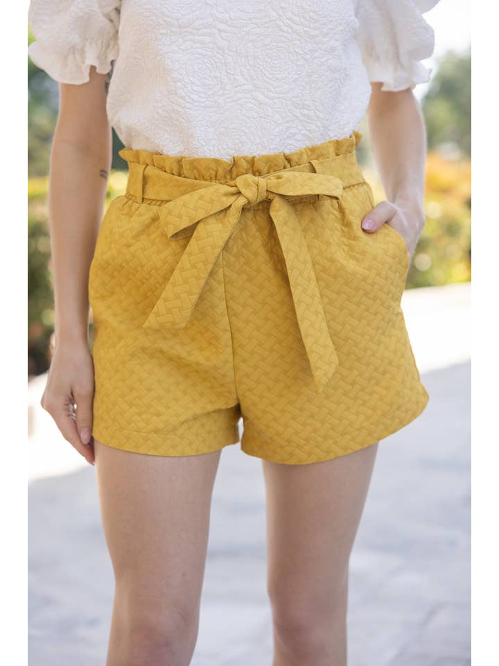 VOY - Wholesale Shorts - Women's - 35645 High Waist Self Tie Shorts