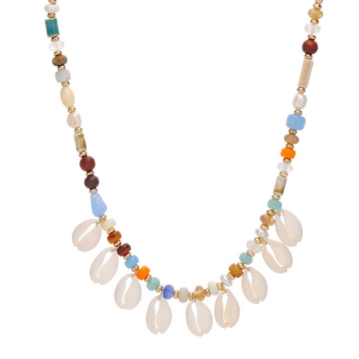 Sea Life Sea Shell and Beads Necklace for wholesale by Retro Forever