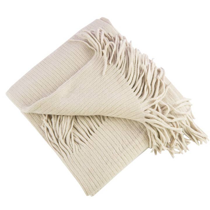 Fennco Styles - Wholesale Throw Blanket - Faux Cashmere Soft 50"x60" Throw Blanket - Ivory
