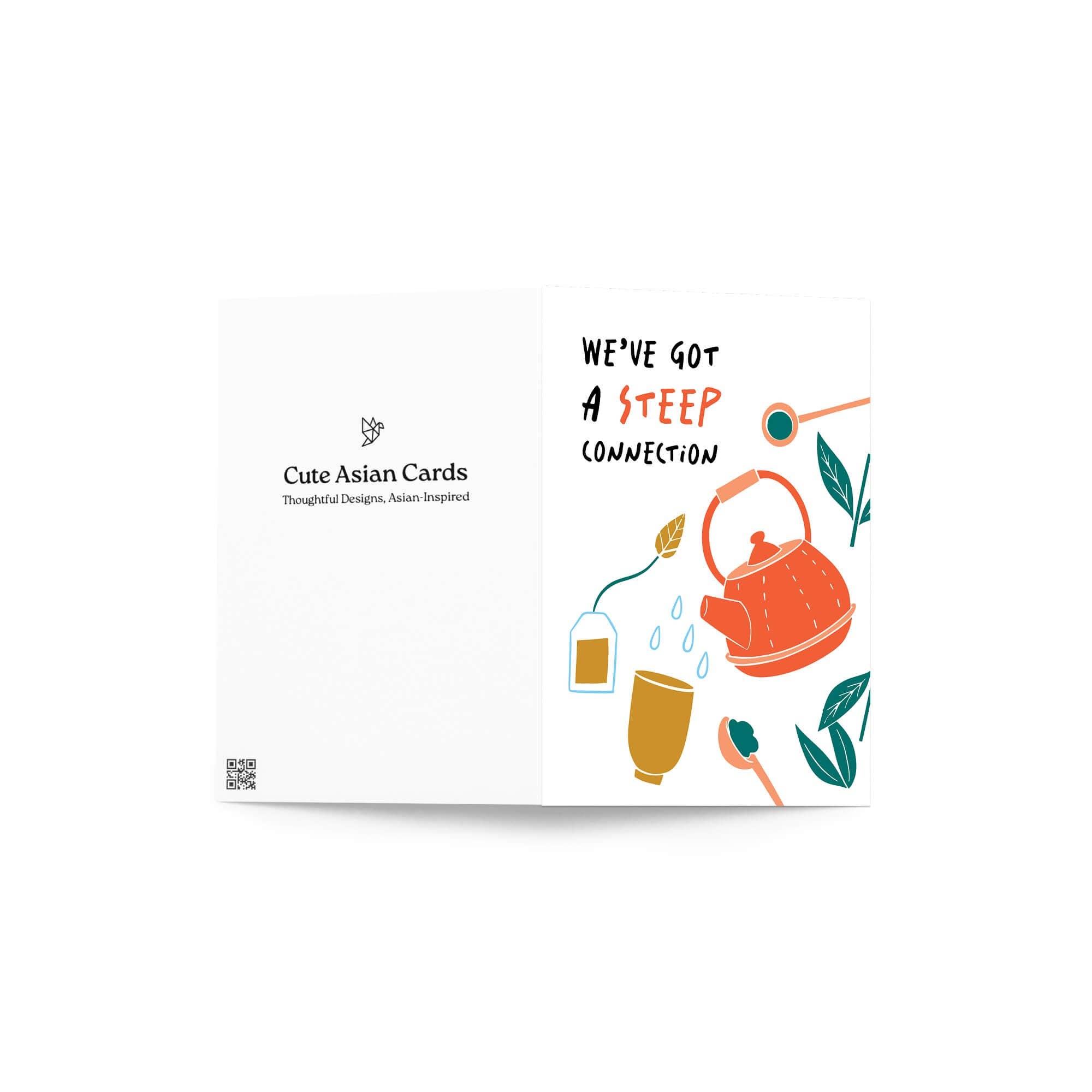 Cute Asian Cards - Wholesale Friendship Card - Steep Connection | Unique Chinese Gong Fu Green Tea Asian Greeting Card3