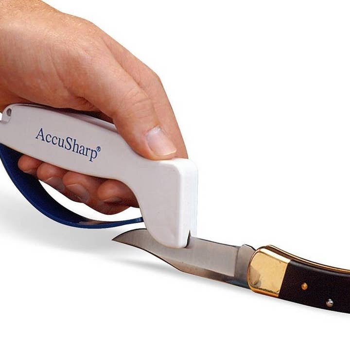 Benhalex - Vente Aiguiseur de couteaux - Aiguiseur de Couteaux & Outils AccuSharp Classique Blanc/Bleu
