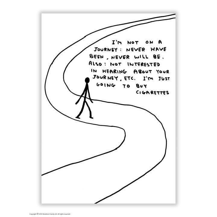 David Shrigley x Brainbox Candy - Wholesale Postcard - Funny A6 Art Postcard By David Shrigley - Buy Cigarettes