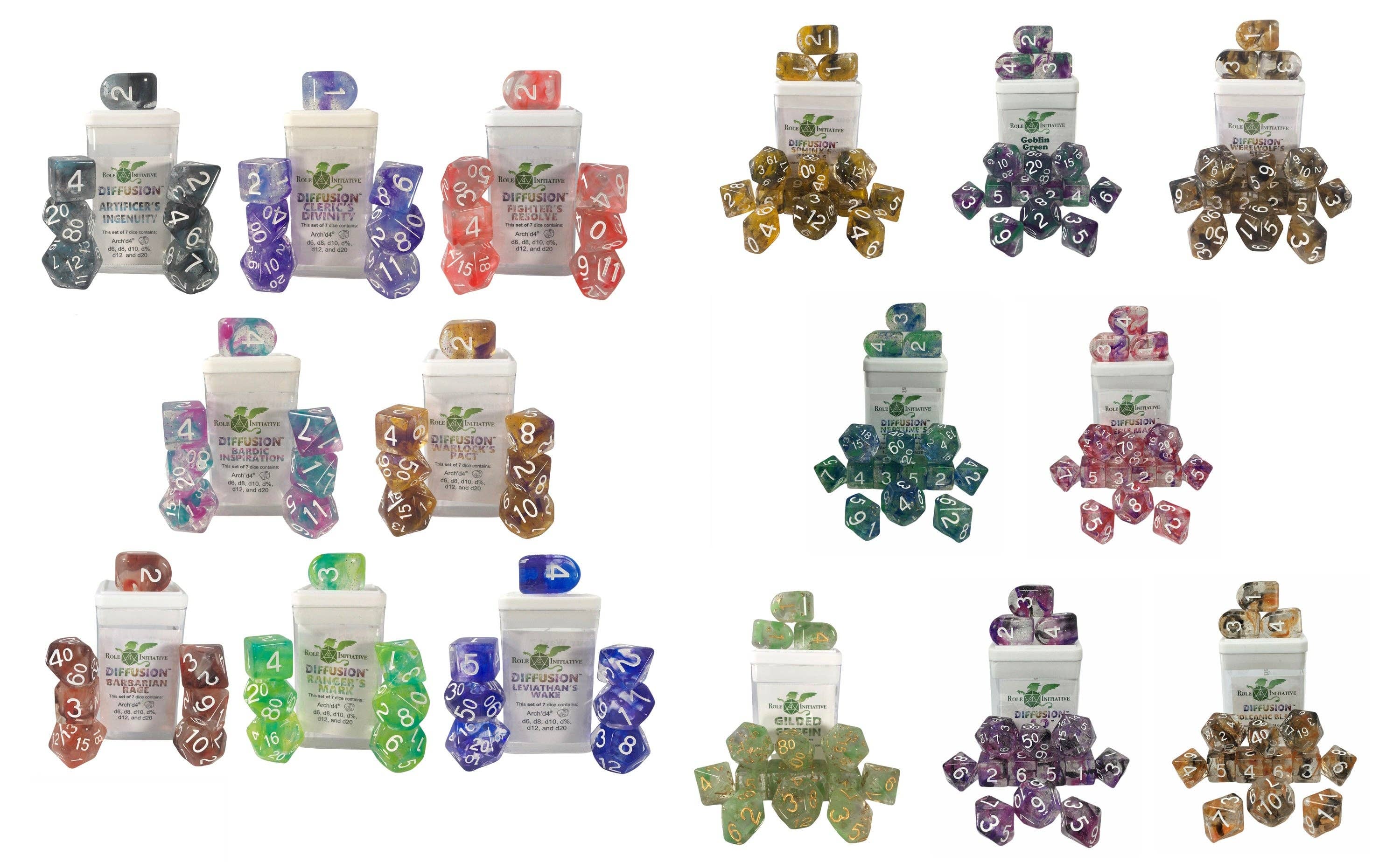 Role 4 Initiative – wholesale Dice – Dice Set Bundles in assorted colors10