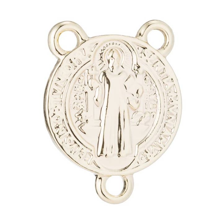 Aim Eternal - Wholesale Individual charm/pendant - 14K Gold Filled Rosary Center Piece Part, Cross, Double Sided, Rosary Making Supply, Necklace Pendant, Findings for Jewelry Making F-1930