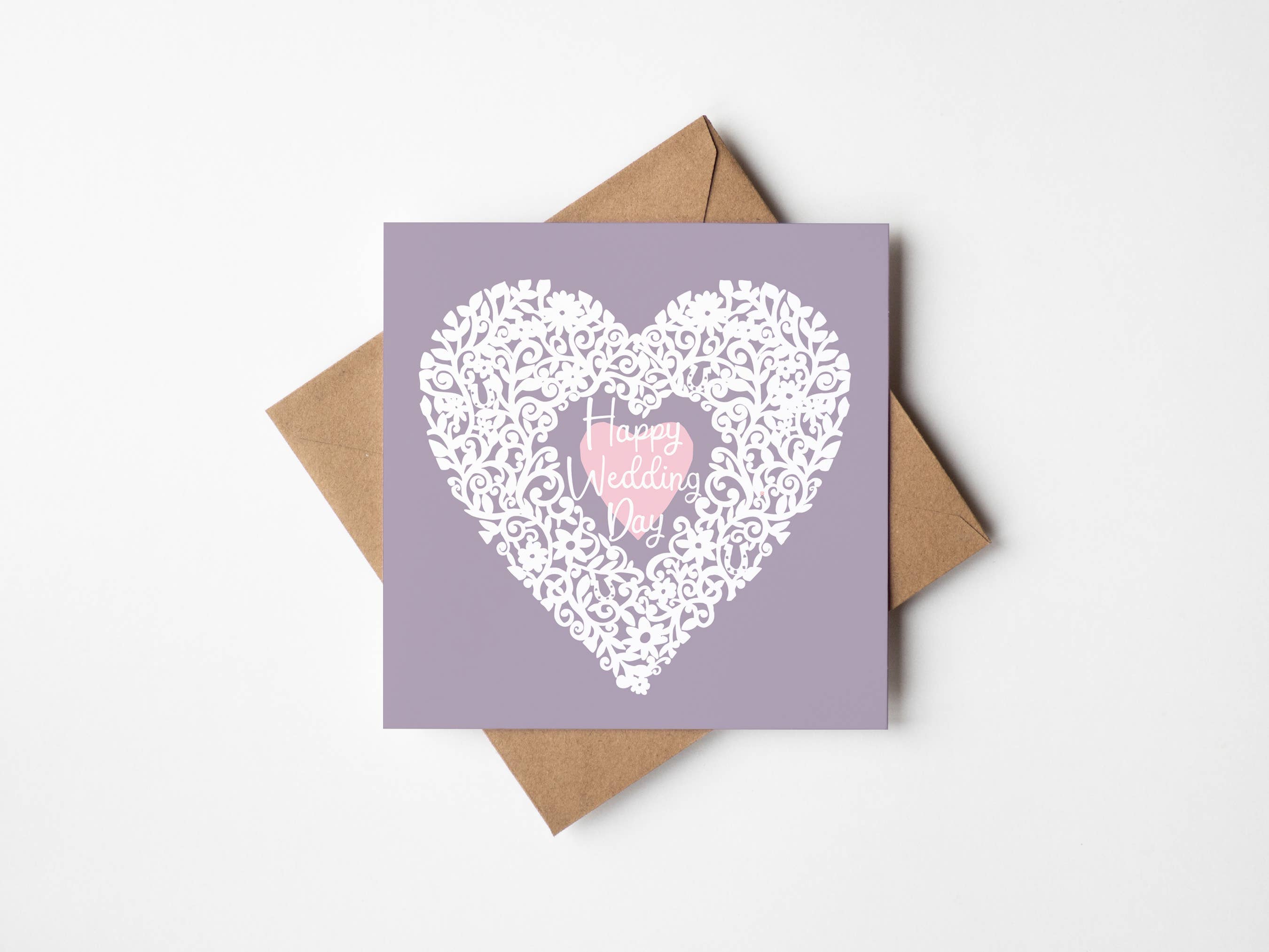 Designs by flo - Wholesale Wedding Card - Priodas Hapus/Happy Wedding Day Heart1