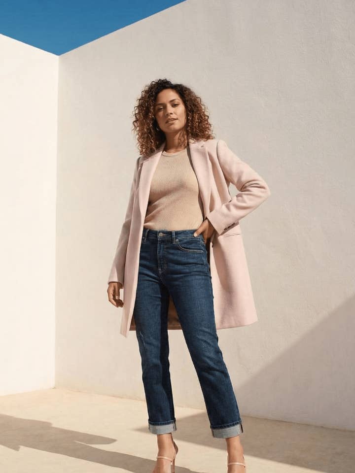 AT2010STDT CONTROL DE ABDOMEN JEAN RECTO ELÁSTICO DE TIRO ALTO CON PUÑO SIMPLE para venta al por mayor de ARTEMIS VINTAGE