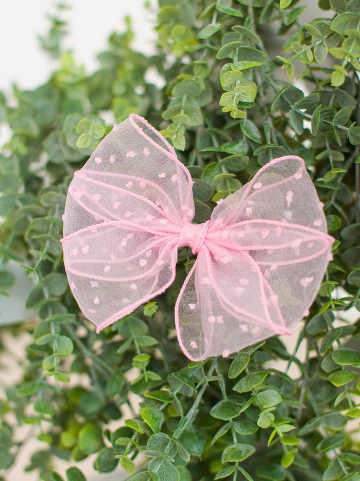 Flickor Babyrosa Prickig Tyll Rosett Hårklämma för wholesale av RuffleButts + RuggedButts