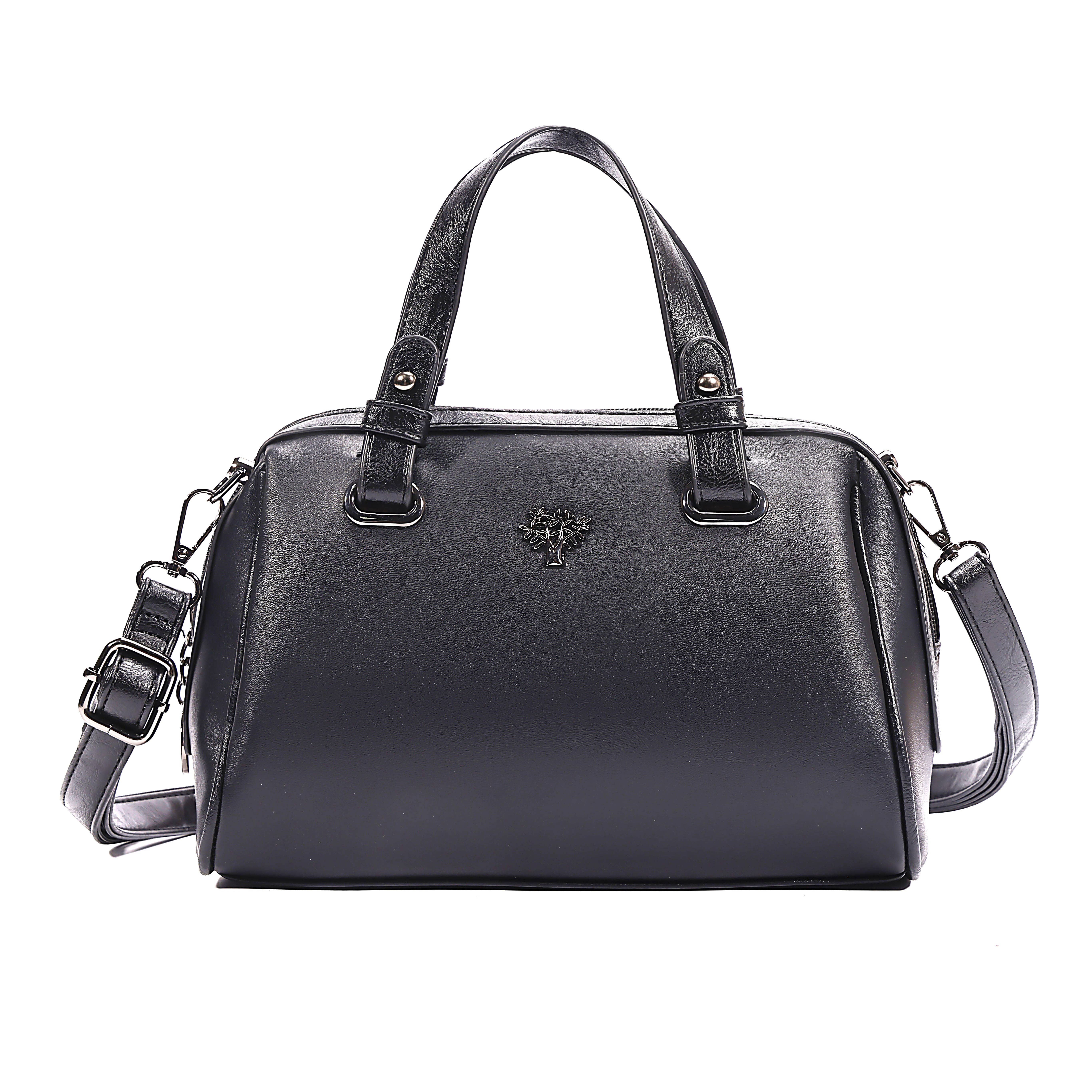 Superbia – wholesale Top handle bag – women's – Superbia Bauletto Bag with Tree Life Badge Gunmetal Hardware0