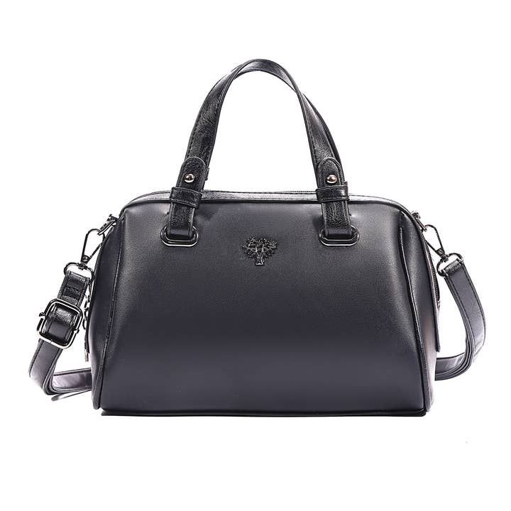 Superbia – wholesale Top handle bag – women's – Superbia Bauletto Bag with Tree Life Badge Gunmetal Hardware