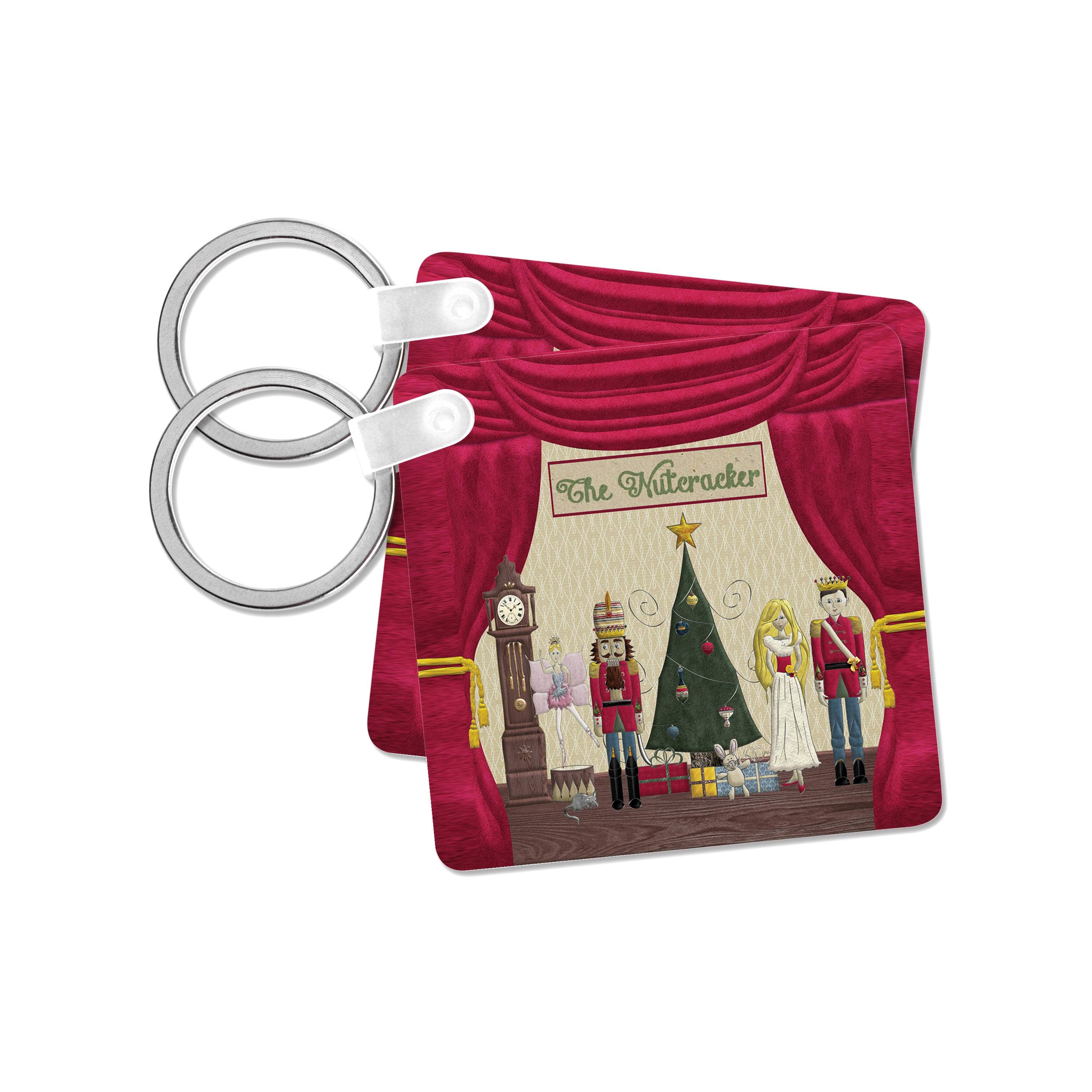 3dRose - Wholesale Keychain - Unisex - 3dRose, Nutcracker Prince, Sugar Plum Fairy, Mouse King, Snow Queen, Clock , Key Chain0