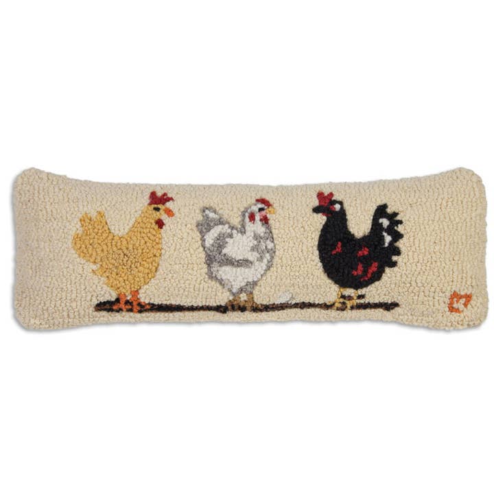 Three Hens chicken pillow for wholesale by Chandler 4 Corners