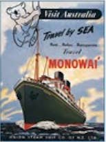Visite en Australie — voyage par mer — Monowai pour la vente par Clanna Cards
