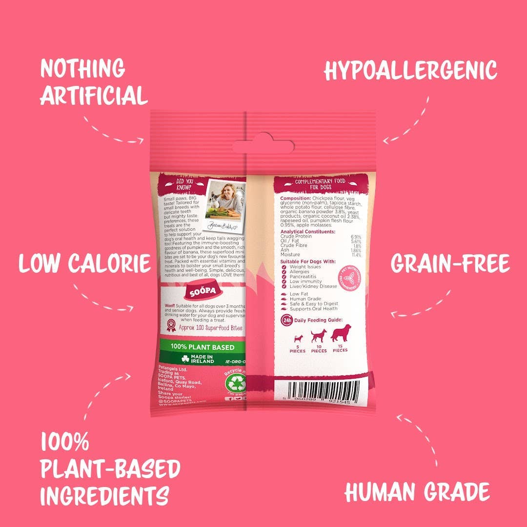 Soopa UK - Wholesale Pet Treats - Dog - Mini Breed (Banana & Pumpkin) Dog Treats2