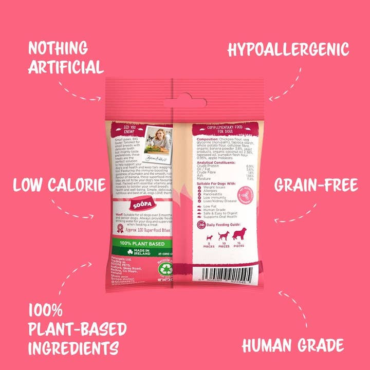 Soopa UK - Wholesale Pet treats – Dog - Mini Breed (Banana & Pumpkin) Dog Treats2