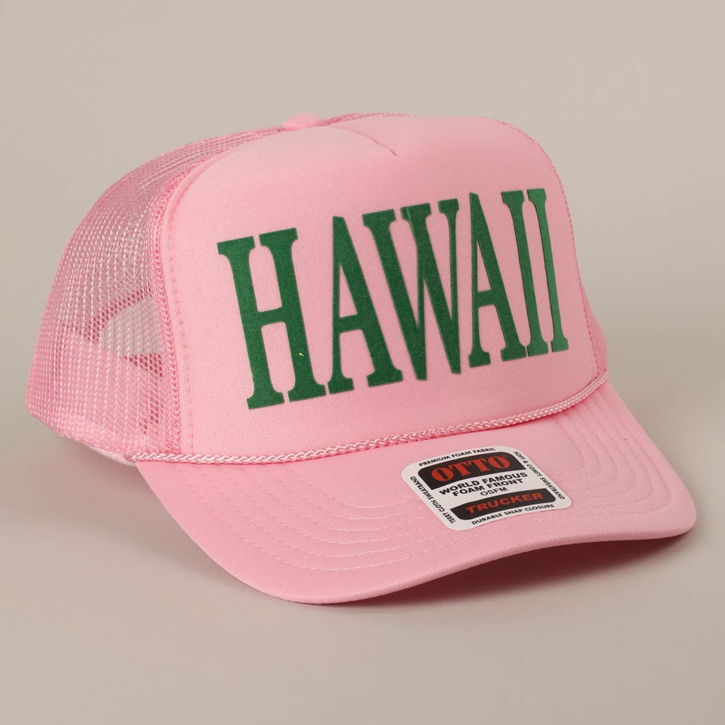 Fashion City - Wholesale Trucker Hat - Unisex - HAWAII Text Printed Mesh Back Foam Trucker Hat14