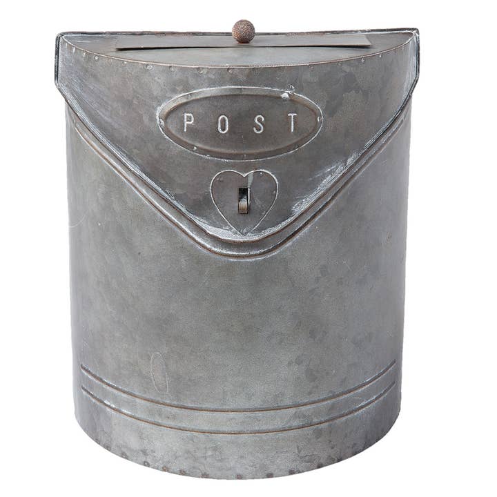 6Y2304 Mailbox 24x10x29 cm Grey Iron Wall Mailbox for wholesale by Clayre & Eef