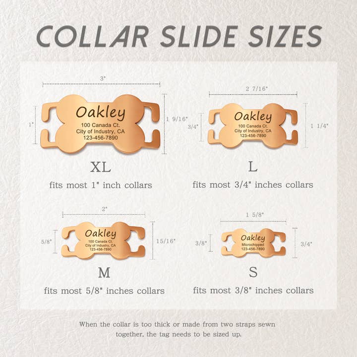 Anavia - Wholesale Pet Collar - Dog - Custom Bone Silent Slide- On Collar Pet Tag for Dogs