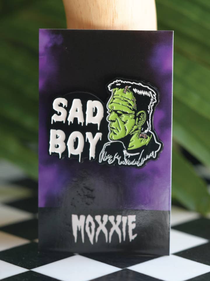 Sad Boy Frankenstein Pin for wholesale by Moxxie