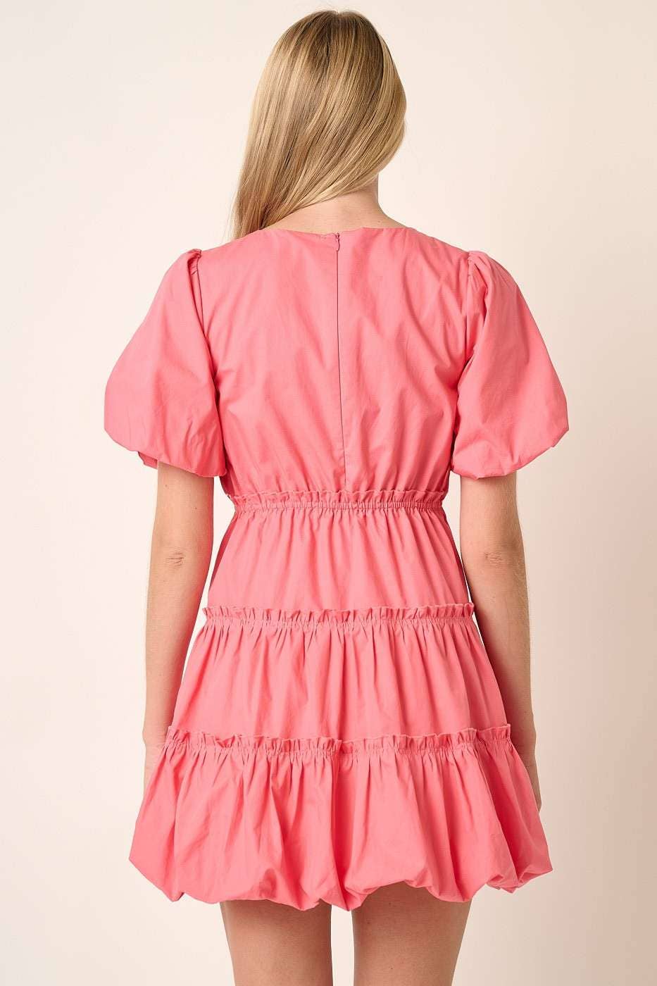 mittoshop - Wholesale Dress - Women's - BALLOON SLEEVE BUBBLE HEM MINI DRESS4