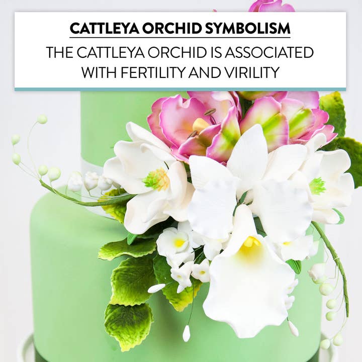 Global Sugar Art – wholesale Artificial flowers – Orchid Sugar Cake Flower Sprays, White Cattleya Arched Orchid Spray, by Global Sugar Art3