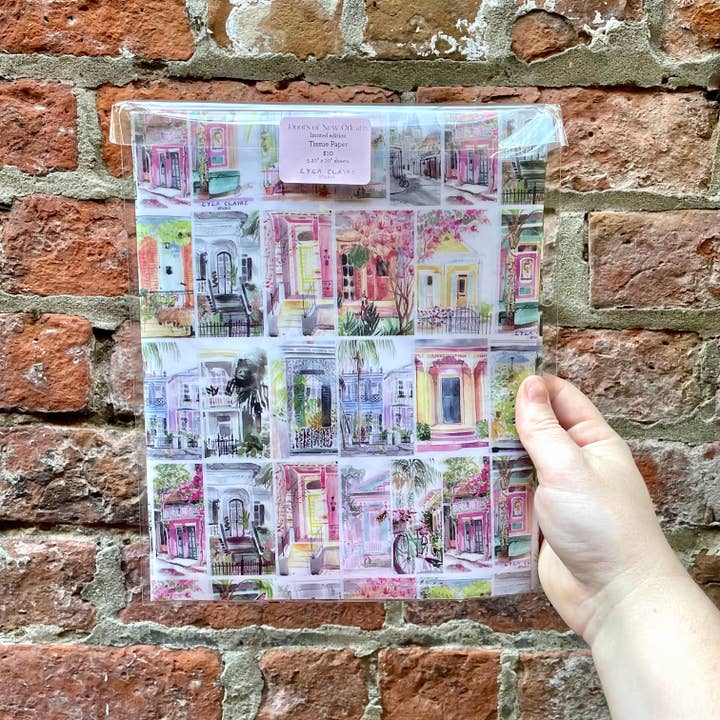Lyla Clayre Studio - Wholesale Tissue Paper - "Doors of NOLA" Tissue - 5 Sheets per Unit